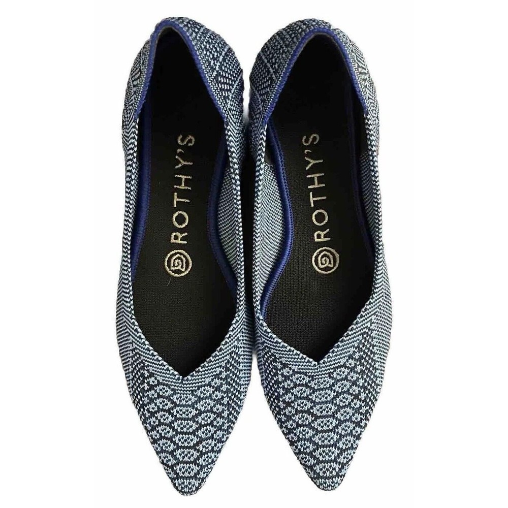 Rothy's Slip On Pointed Toe Flats Women's Lapis Python Retired Size 6